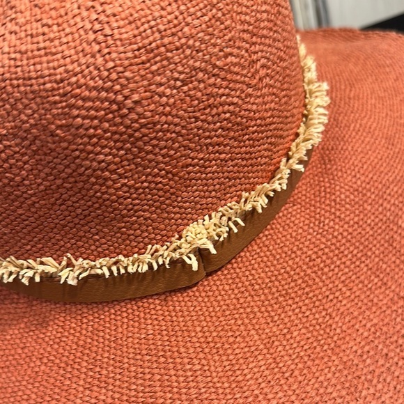 Stylish Dusty Orange Straw Sun Hat - Picture 4 of 7